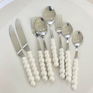 Juego de Cubiertos de Acero Inoxidable Pulido con Mangos de Nácar, Vajilla Decorativa para Mesa, Juego de Cubiertos con Nácar, Apto para Lavavajillas - Product Image 3
