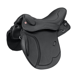 Selle de cheval en cuir, selle d'équitation professionnelle de style western avec siège rembourré, sangles réglables et quincaillerie de qualité - Product Image 3