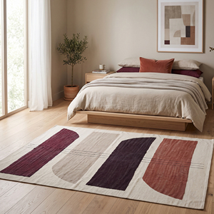 NYKO MART Modern Bohemian Cotton Washable Eco-Friendly Non-Slip Flat Weave Handmade Block Printed Area Rug for Living Room - Product Image 5