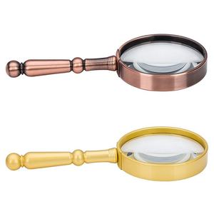 Loupe optique en métal doré, loupe de lecture de 75 mm pour personnes âgées, microscope, loupe pour lire des livres - Product Image 1