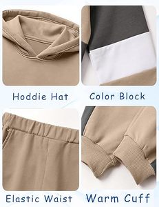 Ensemble de survêtement pour enfants en coton doux et respirant, style vintage délavé à l'acide, tendance urbaine, avec élastique - Product Image 5
