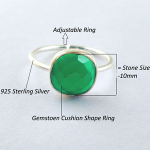 Pink Chalcedony Cushion Shape Gemstone <b>Rings</b>, 925 Sterling Silver Adjustable Faceted Stone <b>Rings</b> for Fashion Jewelry - Product Image 5