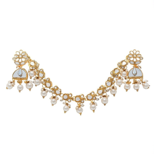 Jhumki เครื่องประดับชาติพันธุ์พร้อมกระจกและลูกปัดชุดเครื่องประดับ10575456WH แฟชั่น - Product Image 2