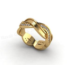 18k Gold Plated 925 <b>Silver</b> Infinity Twist Channel Blank Bezel <b>Ring</b> 1.30mm CZ Setting 7mm Wide Band Breastmilk Jewelry Findings - Product Image 3
