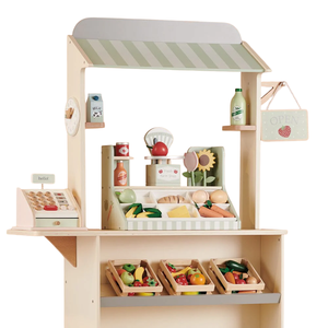 ของเล่นเด็ก ชุดร้านค้าจำลอง ทำจากไม้ MDF เป็นมิตรต่อสิ่งแวดล้อม พร้อมชั้นวางของสำหรับจัดเก็บ  ขายส่ง - Product Image 1