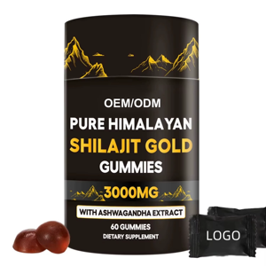 Gomitas de Shilajit Puro del Himalaya de Grado Oro, Sin Azúcar, con Ashwagandha y Gokshura, Marca Personalizada OEM - Product Image 1