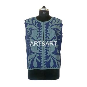 Veste courte Suzani pour femme, style bohème, broderie florale, coton réversible écologique, pour mariage, demoiselle d'honneur - Product Image 4