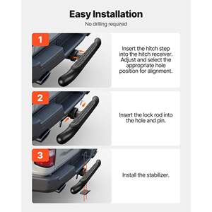 Soportes Universales para Enganche de Remolque de 2 Pulgadas, Protector de Parachoques Trasero Antideslizante, Capacidad de Carga de 350 Libras, Kit de Pasadores, Estabilizador para Camioneta - Product Image 6