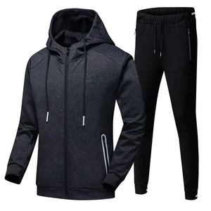 Conjunto Deportivo de Felpa 100% Algodón de 500 GSM, Sudadera con Cremallera y Pantalones Deportivos para Hombre, Colores Sólidos, Diseño Personalizado - Product Image 3