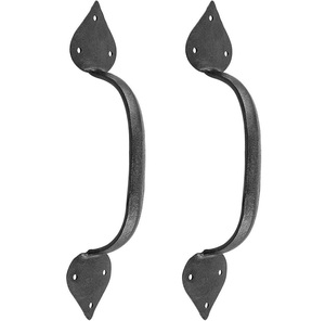 Poignée de porte en métal noir Royal Look avec design torsadé, style rustique robuste pour porte, fenêtre, portail - Product Image 4