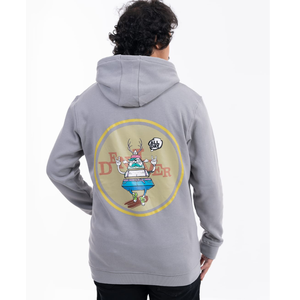 Sweat à capuche classique uni confortable et doux avec imprimé au dos en tissu polaire de haute qualité pour homme, sweat à capuche zippé imprimé pour l'hiver - Product Image 1