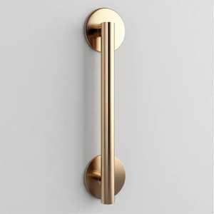 <b>Brushed</b> Gold Circular Door Handle Modern Satin Brass Interior Door Lever Zinc Alloy <b>Round</b> Backplate Luxury Home Hardware - Product Image 2