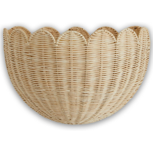 Scalloped Wicker <b>Wall</b> <b>Basket</b>, Handwoven Rattan Hanging <b>Storage</b> <b>Basket</b> <b>for</b> Home Decor, Nursery, Entryway & Living Room - Product Image 4