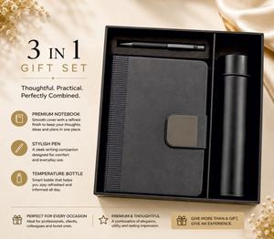 Set de Regalo Premium 3 en 1: Cuaderno de Cuero y Bolígrafo con Botella Aislada de 500ml, Impresión de Logotipo Personalizado, Regalo de Graduación o Nueva Oportunidad Laboral - Product Image 6