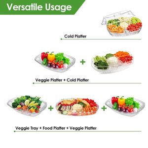Fruit & Veggie Serving Tray for Chilled Appetizers Shrimp Cocktail Party Buffet-Cold Food Server Dish - Product Image 4