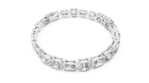 Bracelet tennis en or avec diamants taille princesse, bracelet éternité en diamants carrés de laboratoire, bijoux de luxe en diamants pour femmes - Product Image 5