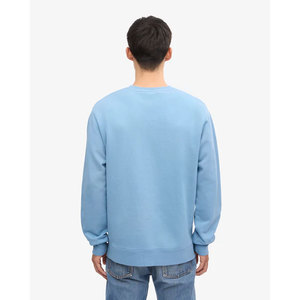 Sweat-shirt à col rond surdimensionné pour homme, bleu clair uni, en coton French Terry, coupe décontractée, style automne - Product Image 2