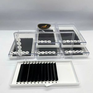 ถาดขนตาคุณภาพสูง 0.03 0.05 0.07 ขนตาต่อแบบธรรมชาติ ยาวพิเศษ รับผลิตแบรนด์ส่วนตัว ขนตาแคชเมียร์แบบเส้นต่อเส้น - Product Image 1