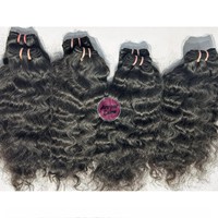 Arrow Exim Cheveux naturels bruts indiens de temple 12A Remy Double trame machine 100g Boucles lâches Donneur unique Extensions de cheveux 100% humains