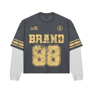 Women double layer <b>mesh</b> shirt 180 GSM breathable polyester outer inner <b>gold</b> print custom sublimation logo Double Layer Shirts - Product Image 1