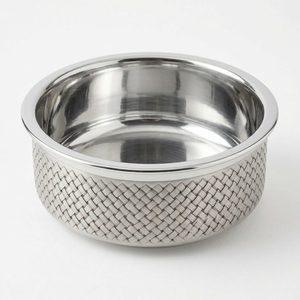 Bol de service tissé en acier inoxydable SS304 fait main, 18 cm, aspect diamant, Chatai, pour la décoration de la maison, les hôtels, les mariages - Ensemble de 1 - Product Image 3