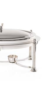 Plat de service ovale de luxe en acier inoxydable avec couvercle rabattable et plateau métallique pour buffet, idéal pour les hôtels, mariages, réceptions et services de traiteur - Product Image 5