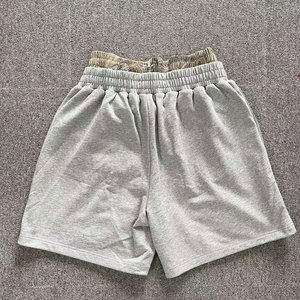 Shorts gris tricotés pour femmes, taille haute, décontractés, respirants, couleur unie, avec poches, coupe ajustée, imperméables, séchage rapide, écologiques - Product Image 5