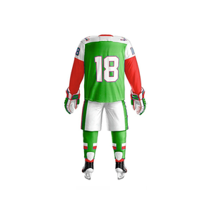 Ensemble de maillots de hockey sur glace athlétique en tissu maille polyester durable, kit d'équipe sportive haute performance, équipement d'entraînement et uniforme sportif - Product Image 3