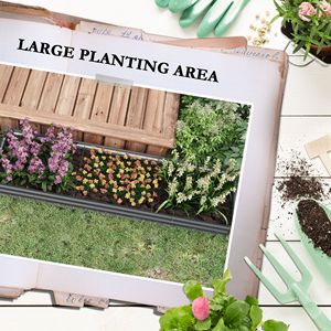 Kit per Aiuola Rialzata 8x2x1ft in Acciaio Zincato Grigio Scuro con Bordo di Sicurezza, Fioriera in Legno per Fiori, Erbe e Verdure - Product Image 4