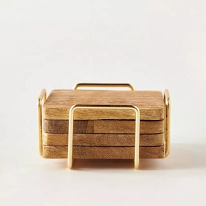 Sous-verre carré de luxe en MDF poli sur mesure, écologique, 10 cm de diamètre, 10 mm d'épaisseur, fabriqué par Artizon Studio - Product Image 1