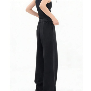 Asymmetric Wrap Front Wide Leg Trousers Deconstructed Cross Over Palazzo Pants Sculptural Fold-Over Tailored Trousers - Product Image 6