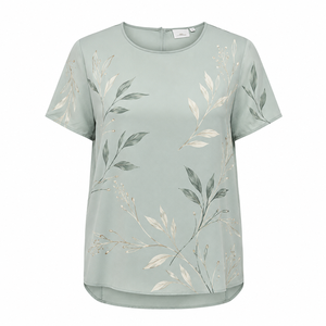 Camiseta de Verano para Mujer, Informal, de Color Sólido, Cuello Redondo, Corte Regular, Transpirable, con Estampado de Logotipo, Estilo Hip Hop, Servicio OEM - Product Image 6