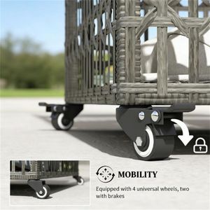 Armadio Grigio Misto con Scaffale per Esterni, Porta Galleggianti per Piscina e Porta Asciugamani - Product Image 4