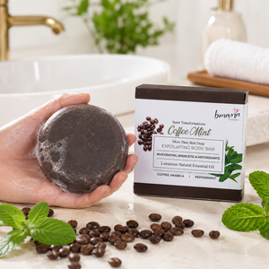 Bmama Savon Exfoliant Corps au Café et Menthe Naturelle, Gommage Corporel au Café et Menthe Poivrée, Savon de Bain OEM ODM Marque Privée 100g - Product Image 3
