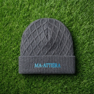 Bonnet en tricot gris personnalisé avec revers, chaud pour l'hiver, avec logo personnalisé - Product Image 6