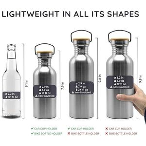 Borraccia Sportiva Ecologica in Acciaio Inossidabile da 500ml, Senza BPA e Non Isolata - Product Image 2