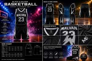 Ensemble de maillot de basket-ball personnalisé ME Malvan sans manches, col en V, sublimé, séchage rapide, uniforme sportif pour hommes adultes, toutes saisons - Product Image 5