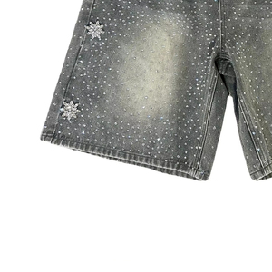 Nueva Llegada, Pantalones Cortos de Mezclilla para Hombre, Diseño Único, Estilo Urbano, Pantalones Cortos de Mezclilla con Pedrería de Alta Calidad para Hombre - Product Image 3