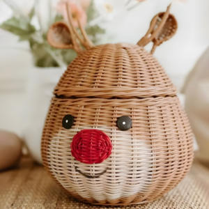 Rattan <b>Christmas</b> <b>Decor</b> Set Cute Reindeer Xmas Decoration <b>Cheap</b> Price Wicker Deer Noel Outdoor Orrnaments - Product Image 1