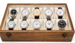 AHTE MANUEXPO UR-065 Handcrafted Wooden Watch <b>Box</b> 10 Slot Glass Lid Brass Hinges Premium Handmade Watch Jewelry <b>Storage</b> <b>Box</b> for - Product Image 1