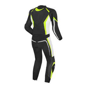 Men's Full Sleeve Motorcycle Racing Suit Black Lime Green Color Blocked Breathable All Seasons - Product Image 2