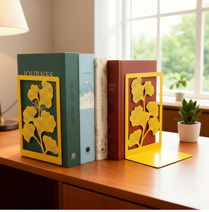 Serre-livres industriels en fer – Style traditionnel, finition polie, maintien robuste et design métallique audacieux pour les espaces de travail modernes - Product Image 2