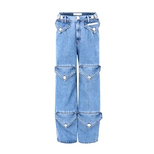 Pantalones Cargo Tácticos para Mujer al por Mayor con Múltiples Bolsillos, 100% Poliéster, Transpirables, de Corte Holgado, Lavado a la Piedra, con Logotipo Personalizado OEM ODM - Product Image 1