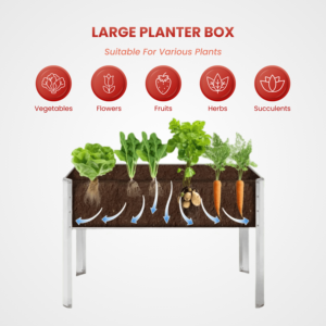 Bac à jardin surélevé en métal avec treillis pour légumes et plantes grimpantes, décoration extérieure, fournitures de jardin minimalistes, en vrac, GB010 - Product Image 4