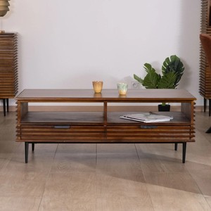 Vandana <b>Silver</b> Space-style <b>coffee</b> <b>table</b> in teak and mango wood - Product Image 2