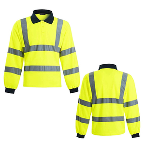 Ropa de Seguridad para Hombre, Camisetas Polo Reflectantes de Alta Visibilidad, Ropa de Trabajo de Manga Larga, Camisetas Polo de Seguridad Vial - Product Image 2