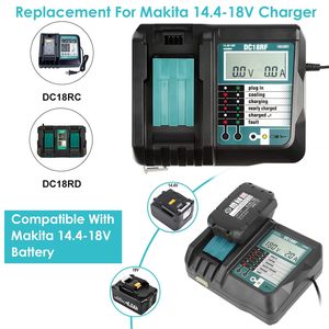 Chargeur rapide de remplacement pour batterie Makita 14.4-18V BL1860 BL1830 BL1850 avec écran LCD et port USB - Product Image 2