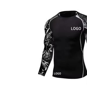 New Arrival Custom Sublimation <b>Compression</b> <b>Shirt</b> for Men OEM Service Long Rash Guard with Printed Design MMA Custom - Product Image 4