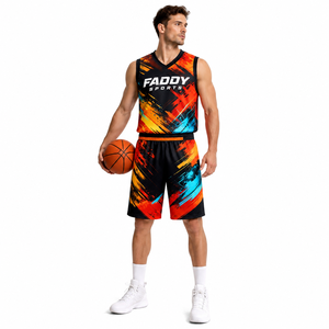 Ensemble d'uniformes de basket-ball personnalisés par sublimation, respirant, à séchage rapide, maillot d'entraînement d'équipe, short, vêtements de basket-ball pour hommes et enfants, kit DIY - Product Image 3
