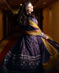 Vestido Anarkali de Muselina Pesada de Diseñador Fatema Fashion, para Ocasiones Especiales, Bodas Indias y Pakistaníes, Salwar Kameez para Mujer - Product Image 5